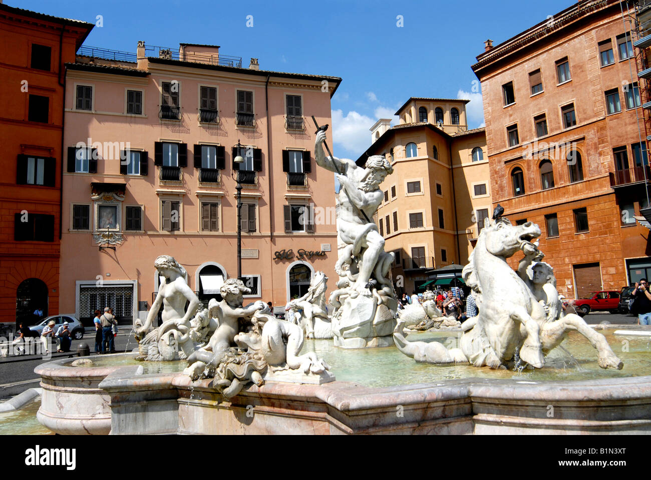 Neptun fountain Navona square Roma Italy Stock Photo