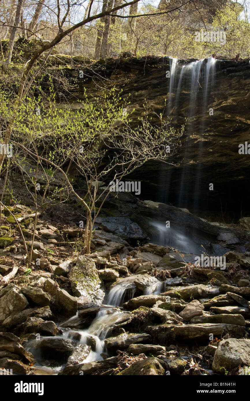 Waterfall near the Kings Bluff trail in the Ozark National Forest of Arkansas Stock Photo