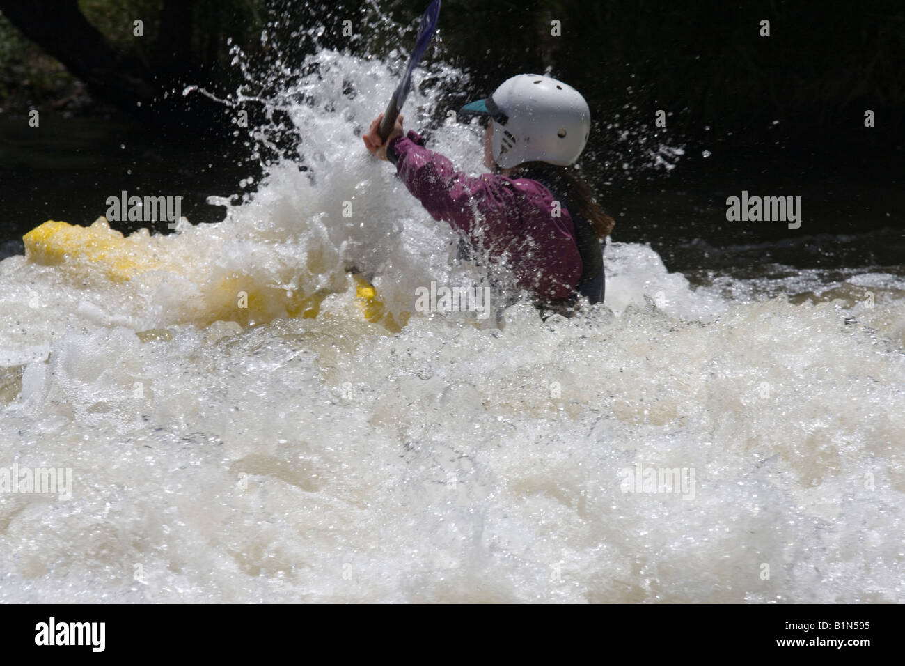 Kayaker In Whitewater Stock Photo - Alamy