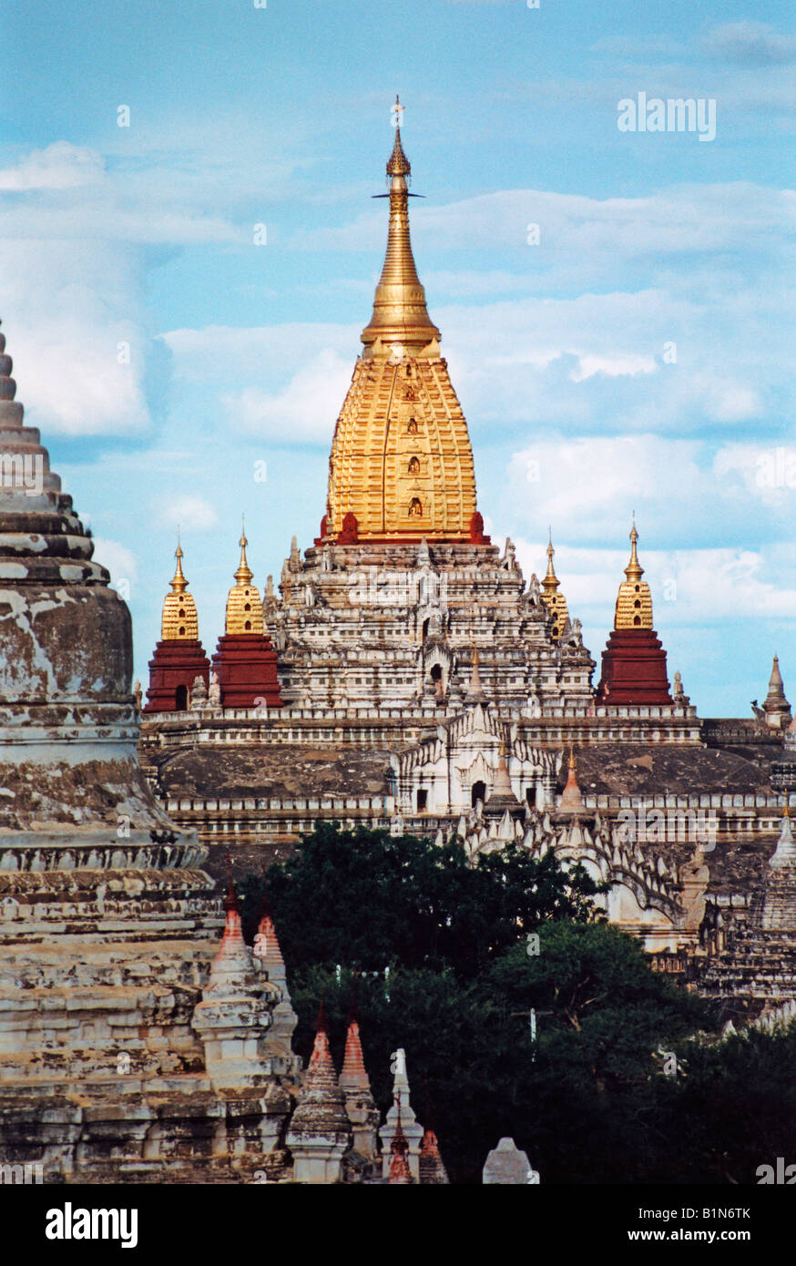 Myanmar Burma Bagan Ananda Pahto Temple Stock Photo