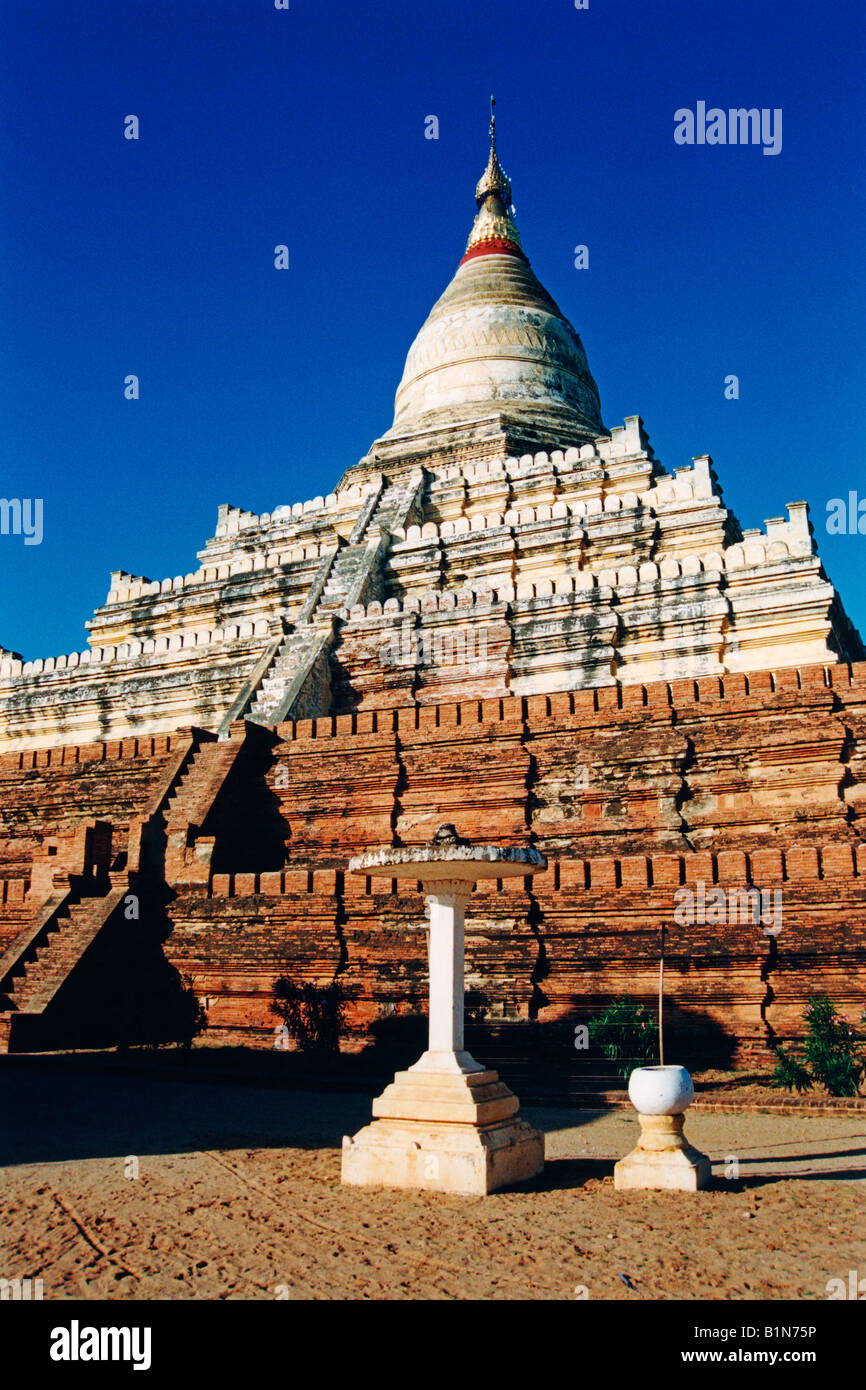 Myanmar Burma Bagan Pagan Shwesandaw Paya Temple Stock Photo