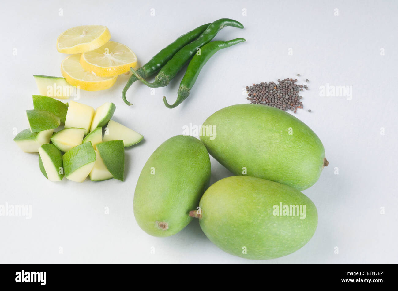 Mango pickle ingredients Stock Photo Alamy
