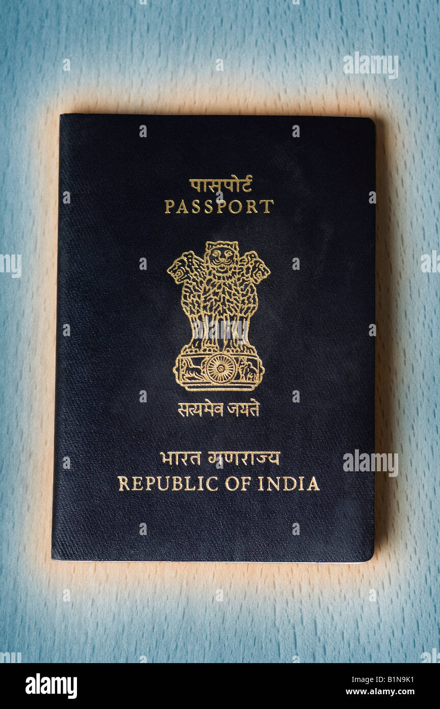 Closeup of an Indian passport Stock Photo Alamy