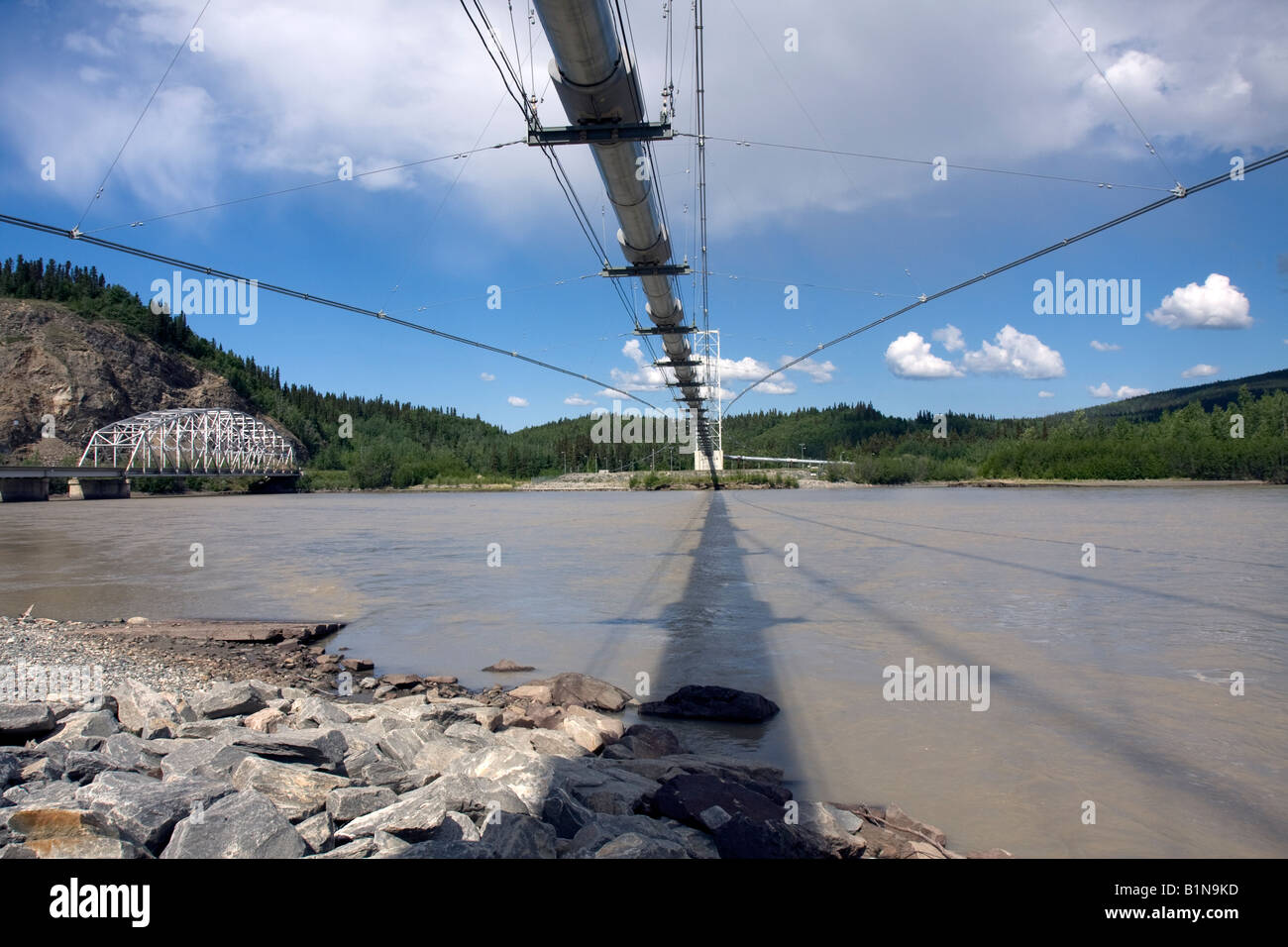 TransAlaska Pipeline System crossing the Tanana River just north of