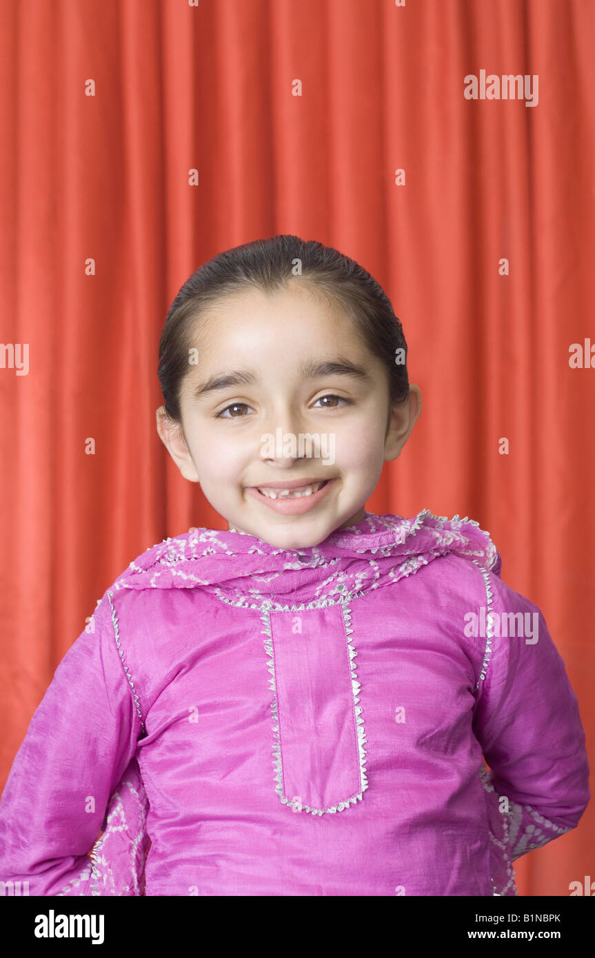 Portrait of a girl smiling Stock Photo - Alamy