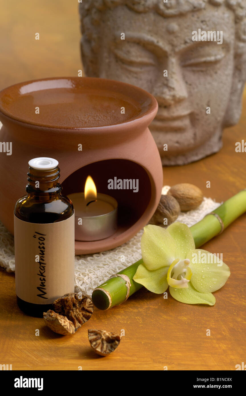 Nutmeg oil aroma lamp Stock Photo Alamy