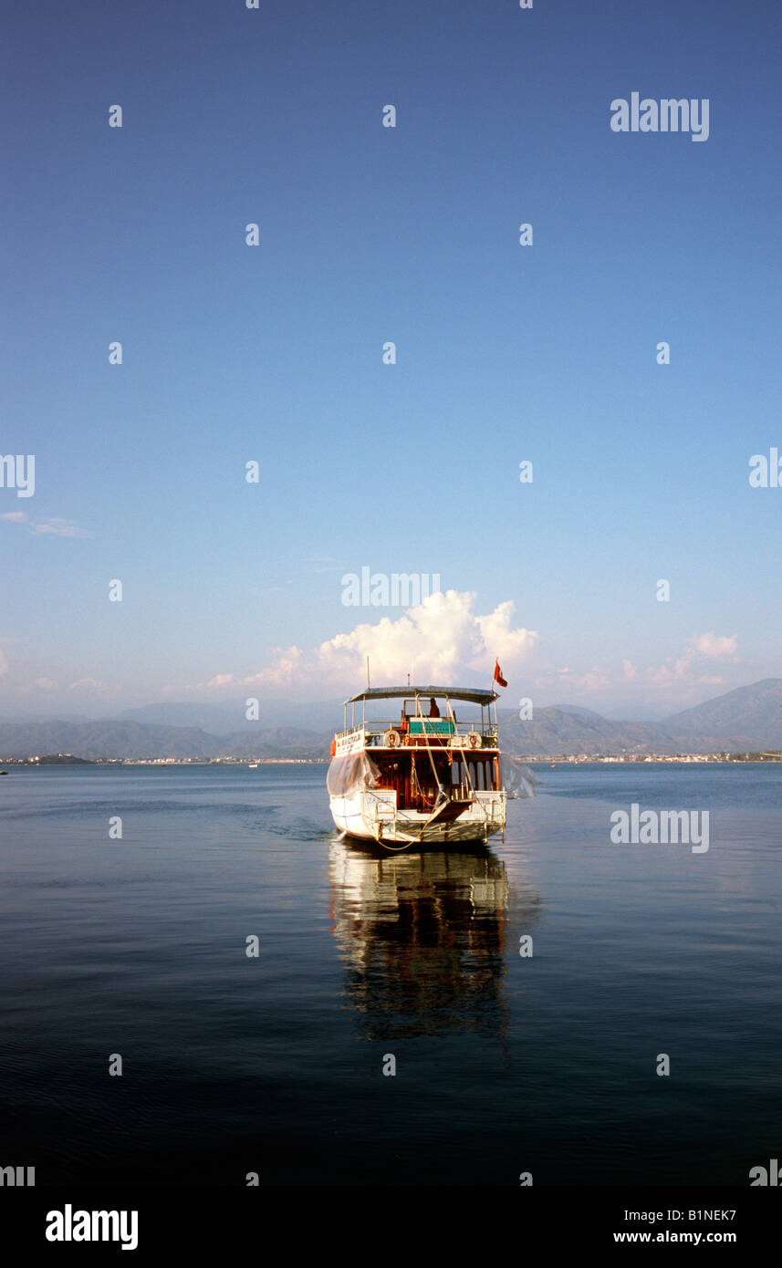 March 26, 2006 - Sightseeing boat on the Mediterranean in Turkish Fethiye. Stock Photo