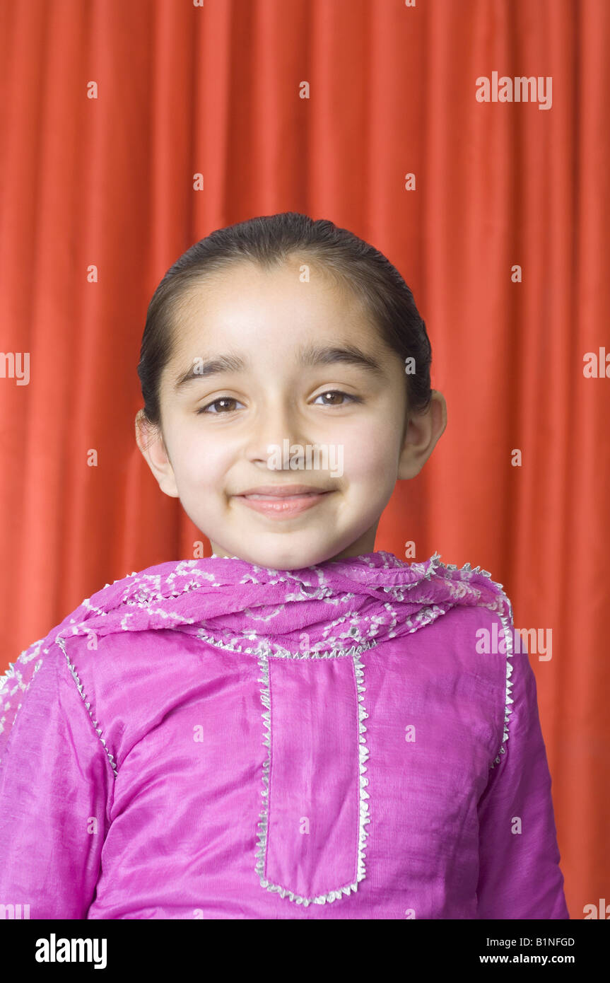Portrait of a girl smiling Stock Photo - Alamy
