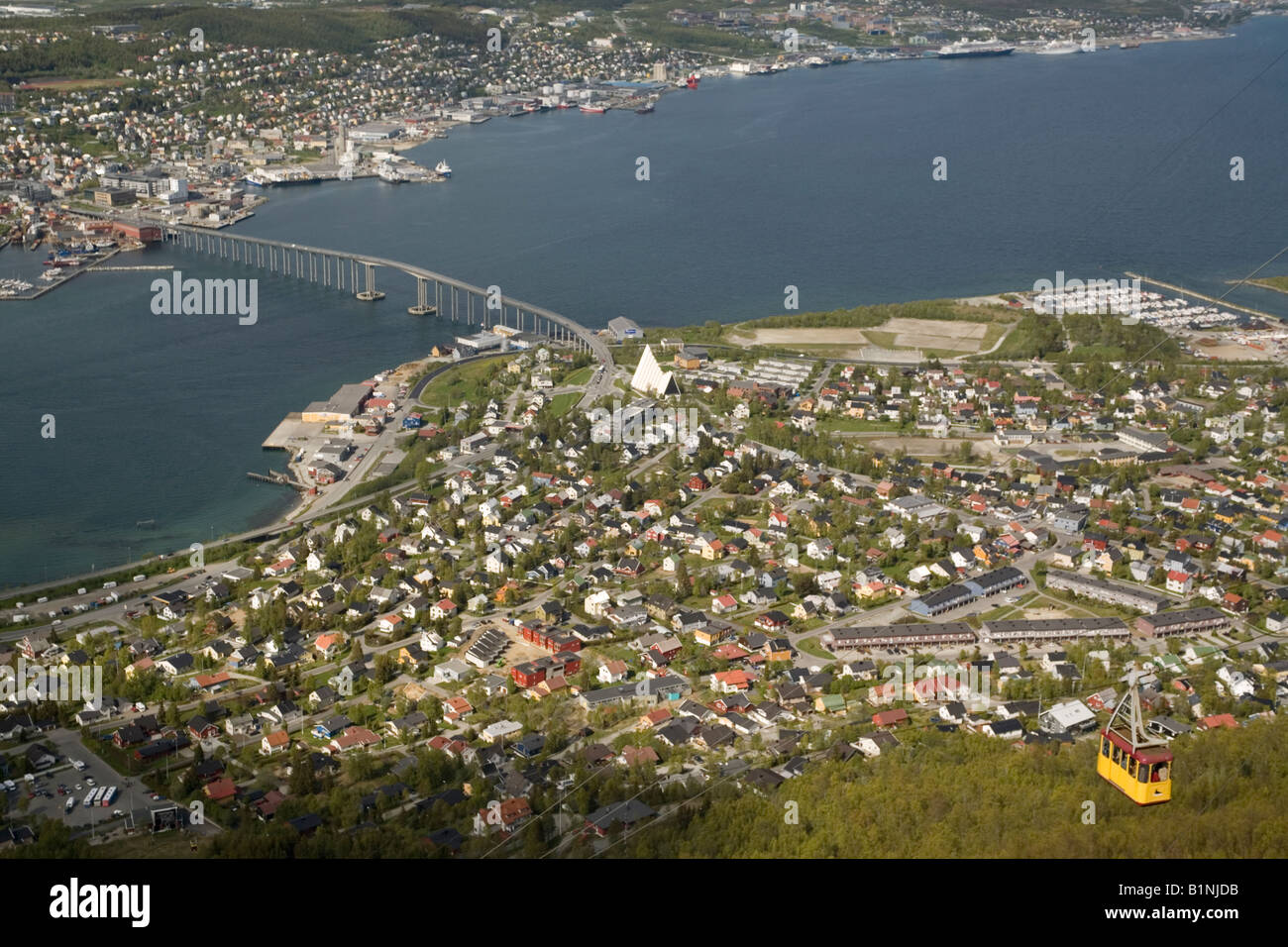 Norway Tromsø City view, with cable car Stock Photo Alamy
