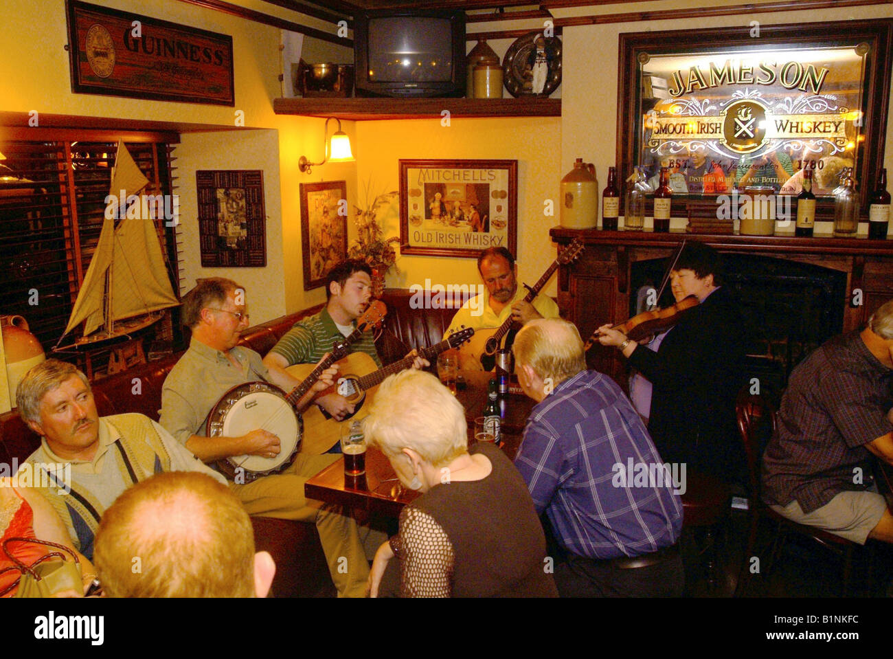 Ceili Band at Ballina County Mayo Ireland Irish Stock Photo