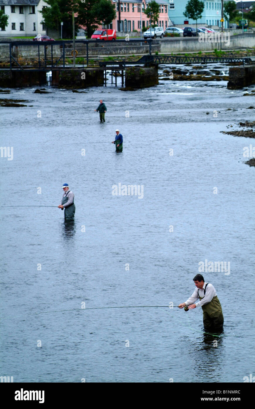 Salmon Fishing river moy, Ballina Co. Mayo Ireland Stock Photo