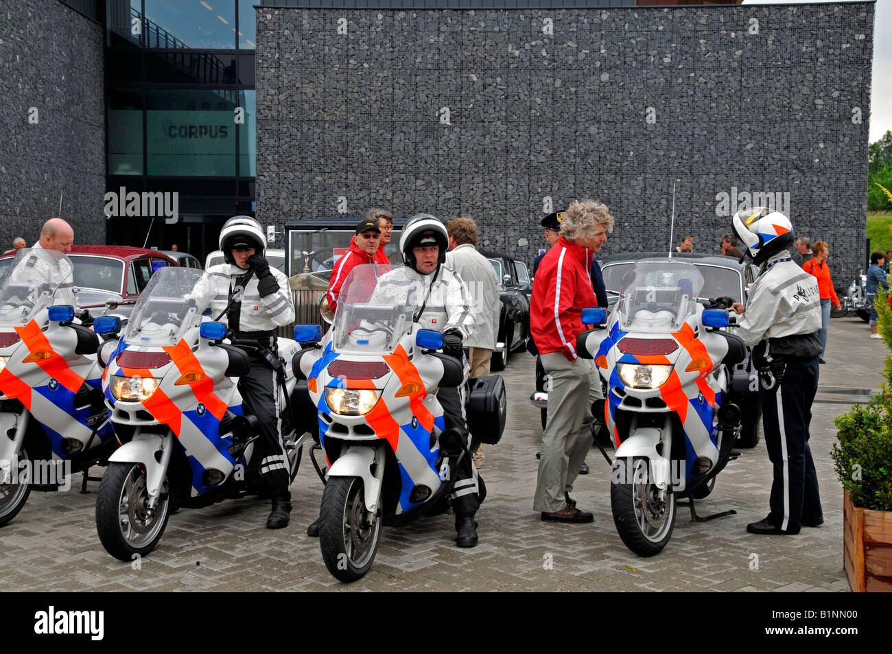 Police Dutch Holland Netherlands  bike motor Stock Photo