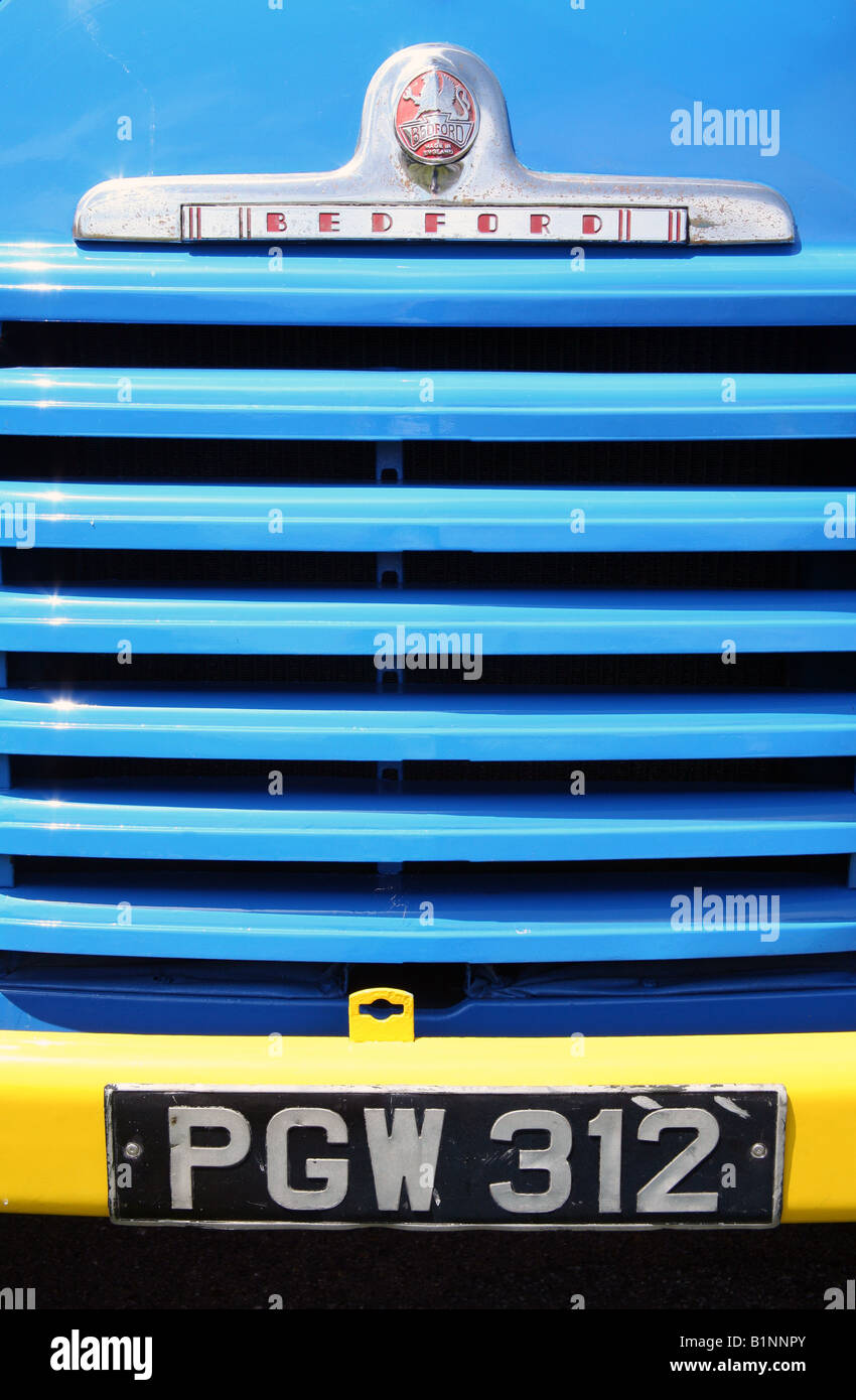 Detail of front of vintage Bedford lorry Stock Photo
