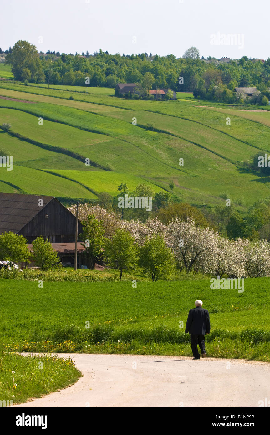 Farmland in rural Swietokrzyskie Mountains Poland Stock Photo Alamy
