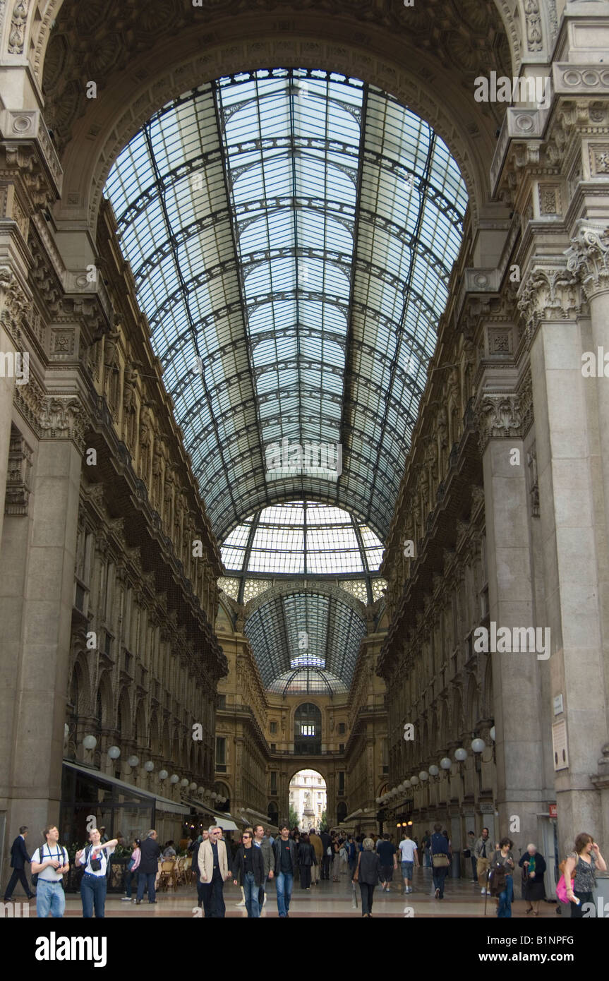 entrance to the Galleria shopping and restaurant arcade in Piazza del Duomo Stock Photo