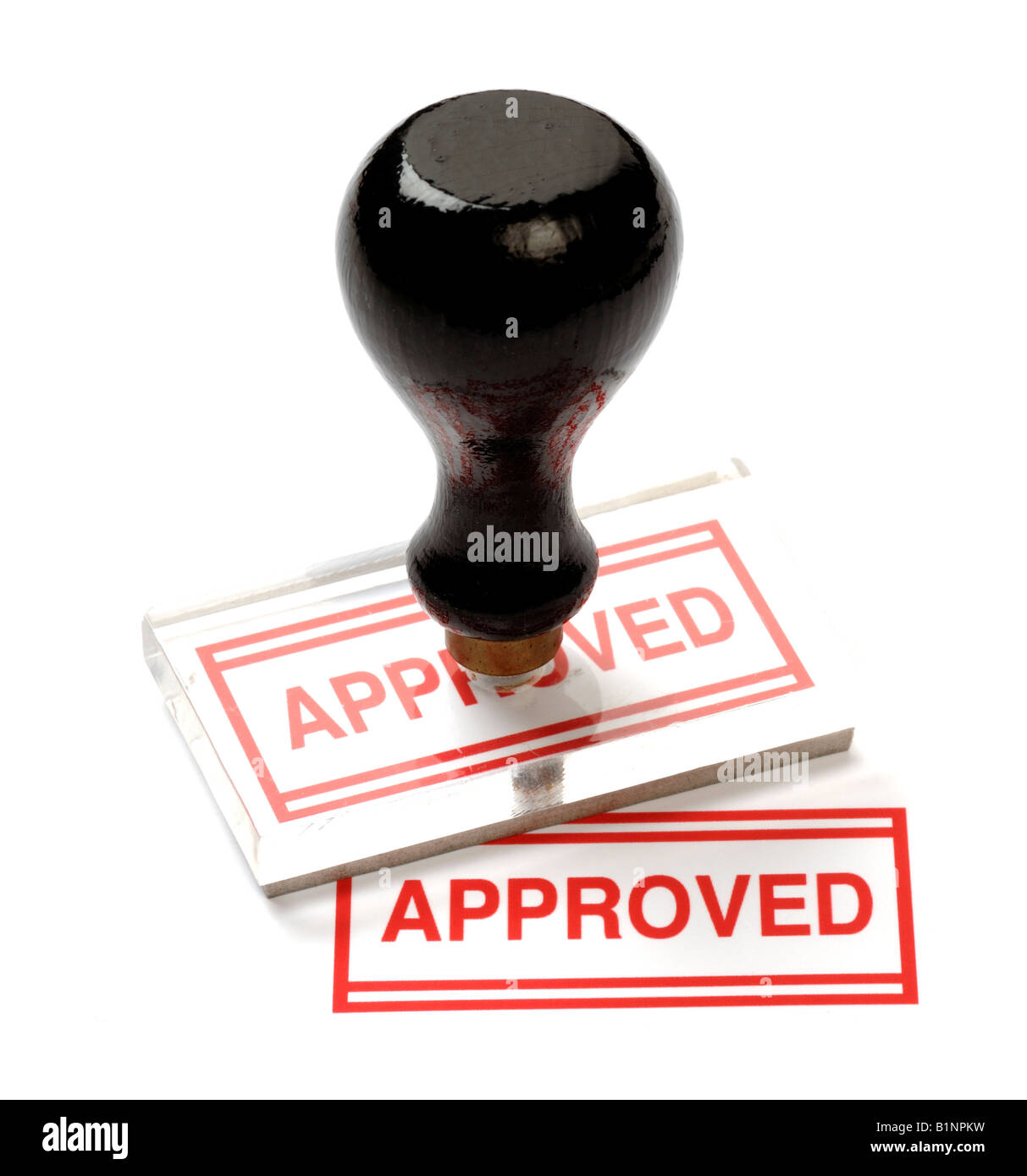 Approved office rubber stamp Stock Photo