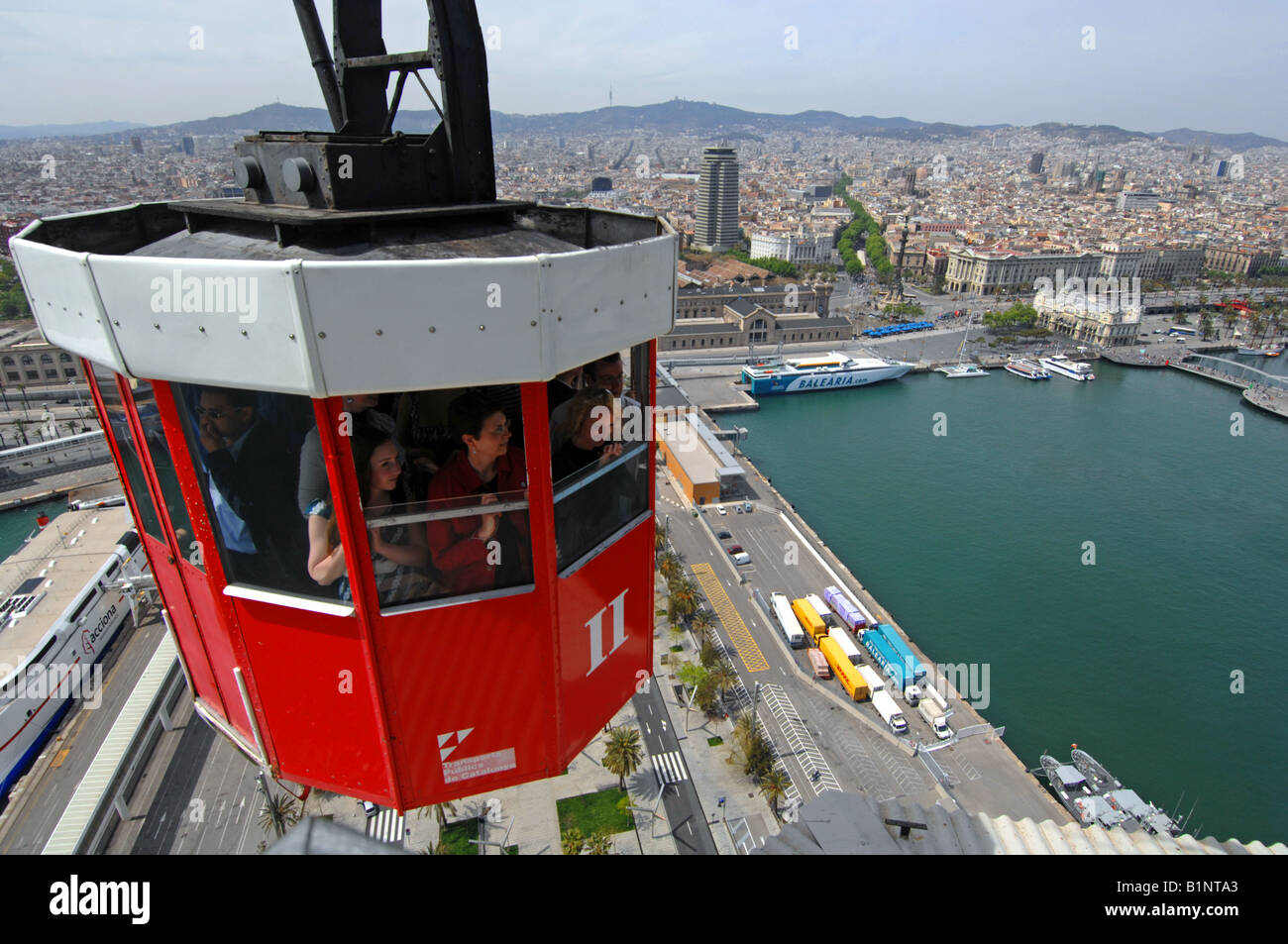 Barcelona, “cable car” ride over Port Vell harbour, Barcelona city, Spain  Stock Photo - Alamy