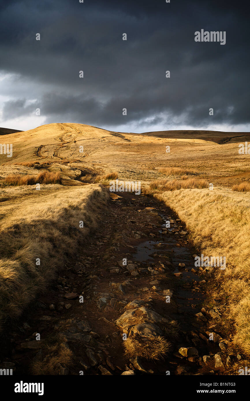 A storm brewing over Pendle Hill in Lancashire Stock Photo