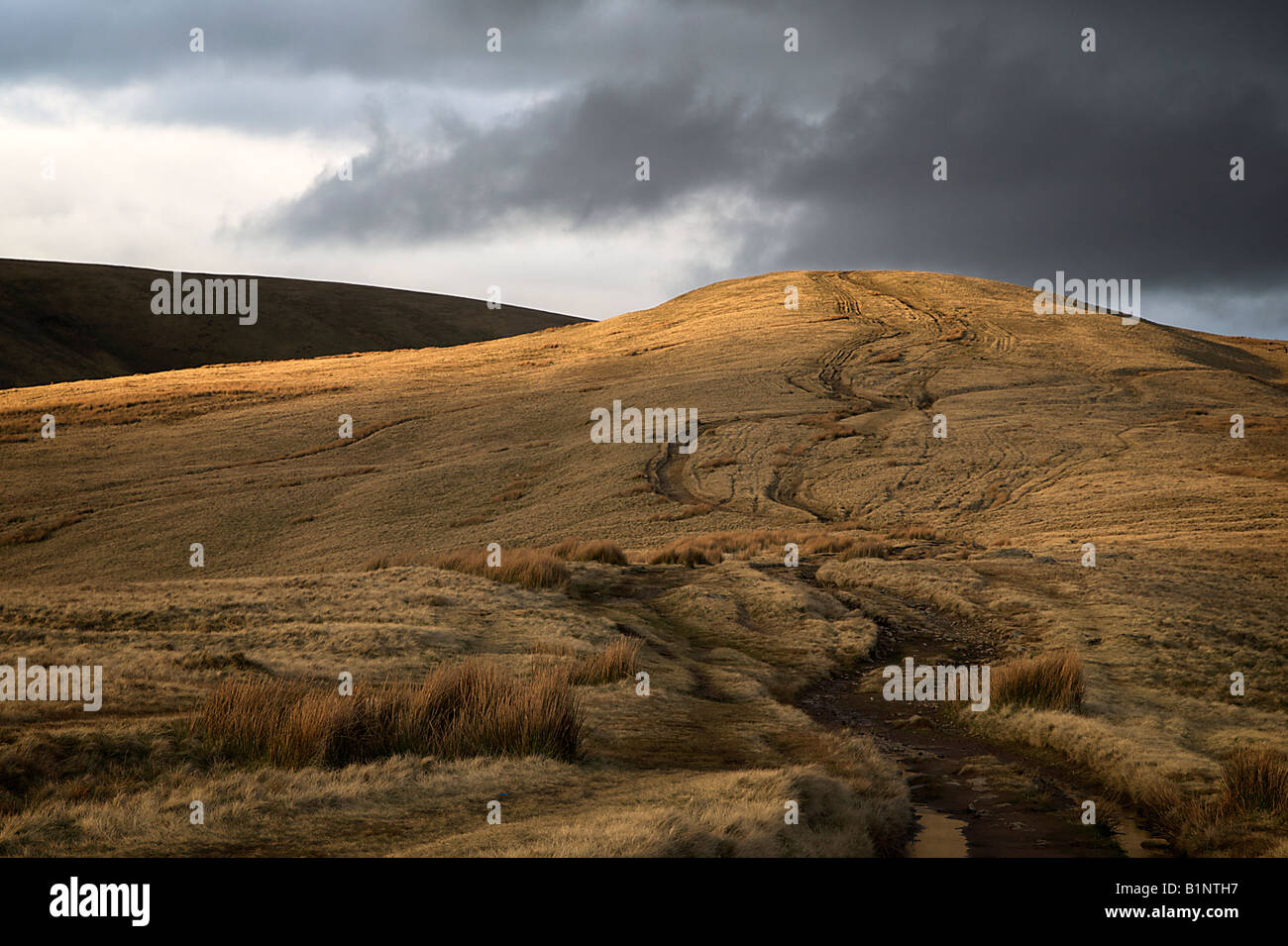 A storm brewing over Pendle Hill in Lancashire Stock Photo