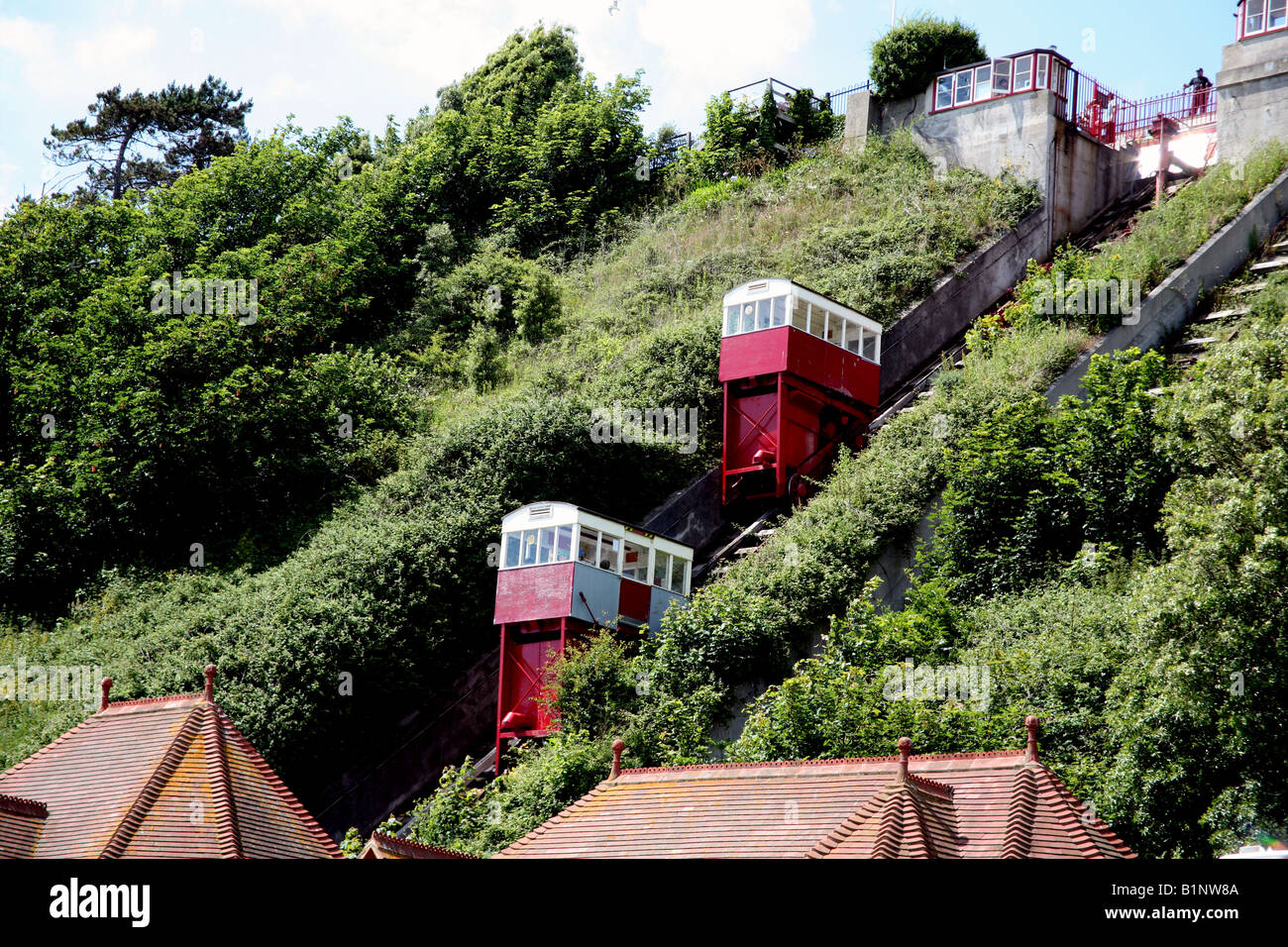 Funicular railway on Folkestone sea front Stock Photo