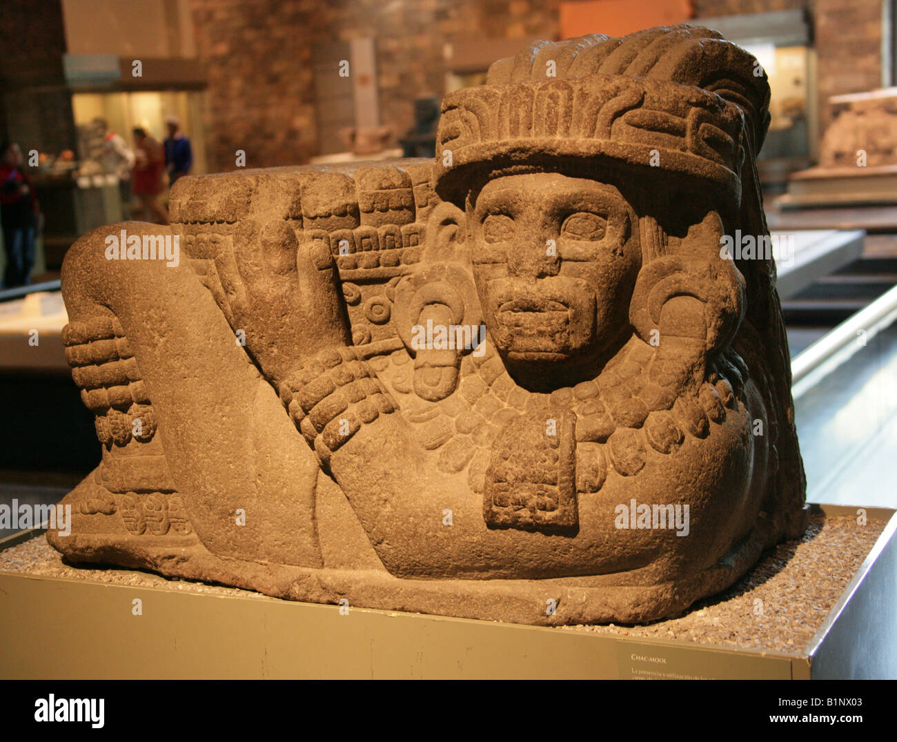 Chac Mool, Pre-Hispanic Mayan Art, National Museum of Anthropology, Chapultepec Park, Mexico City, Mexico. Stock Photo