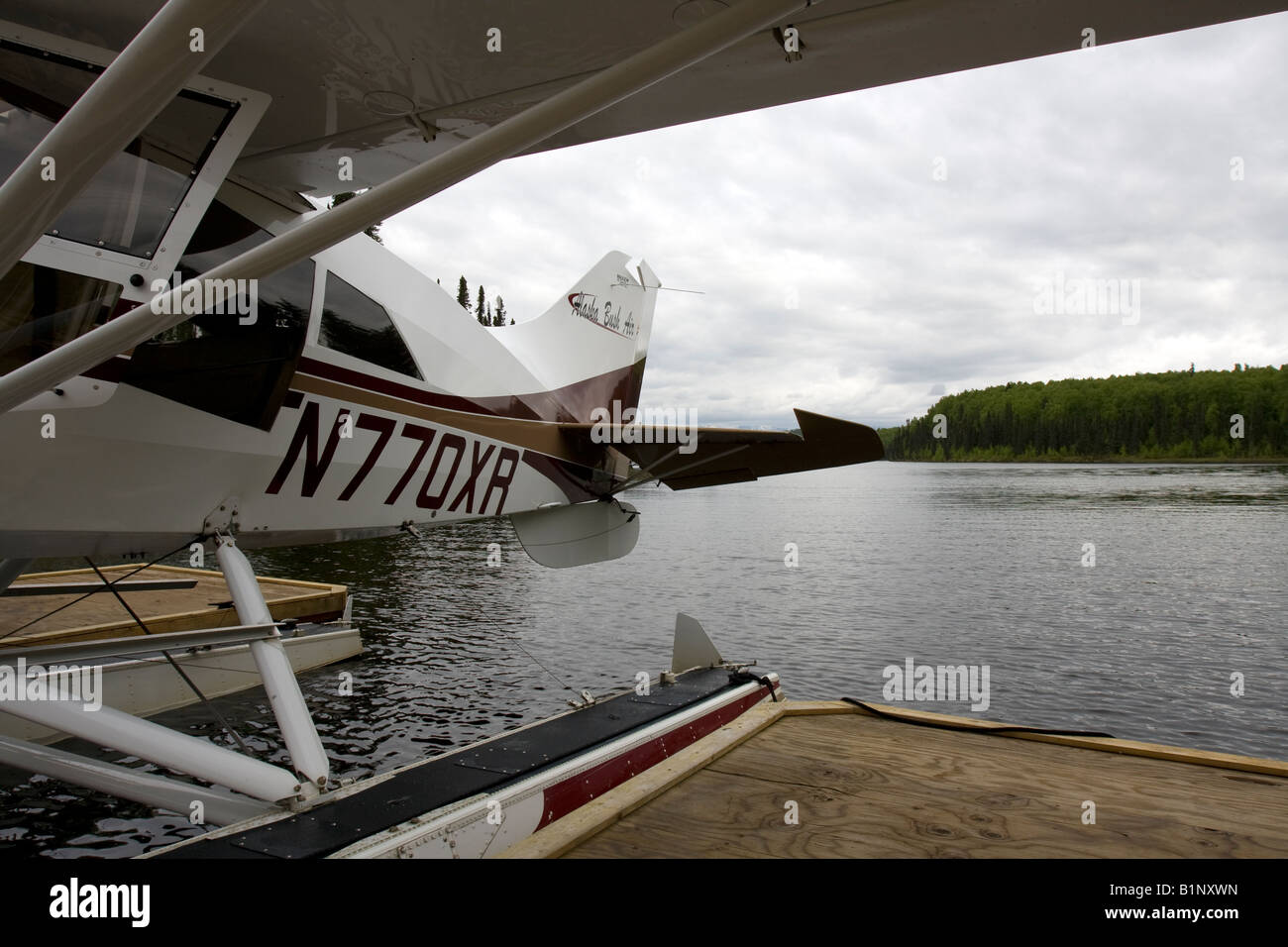 Close Up Of The Tail To A Small Waterplane Alaska USA Stock Photo Alamy