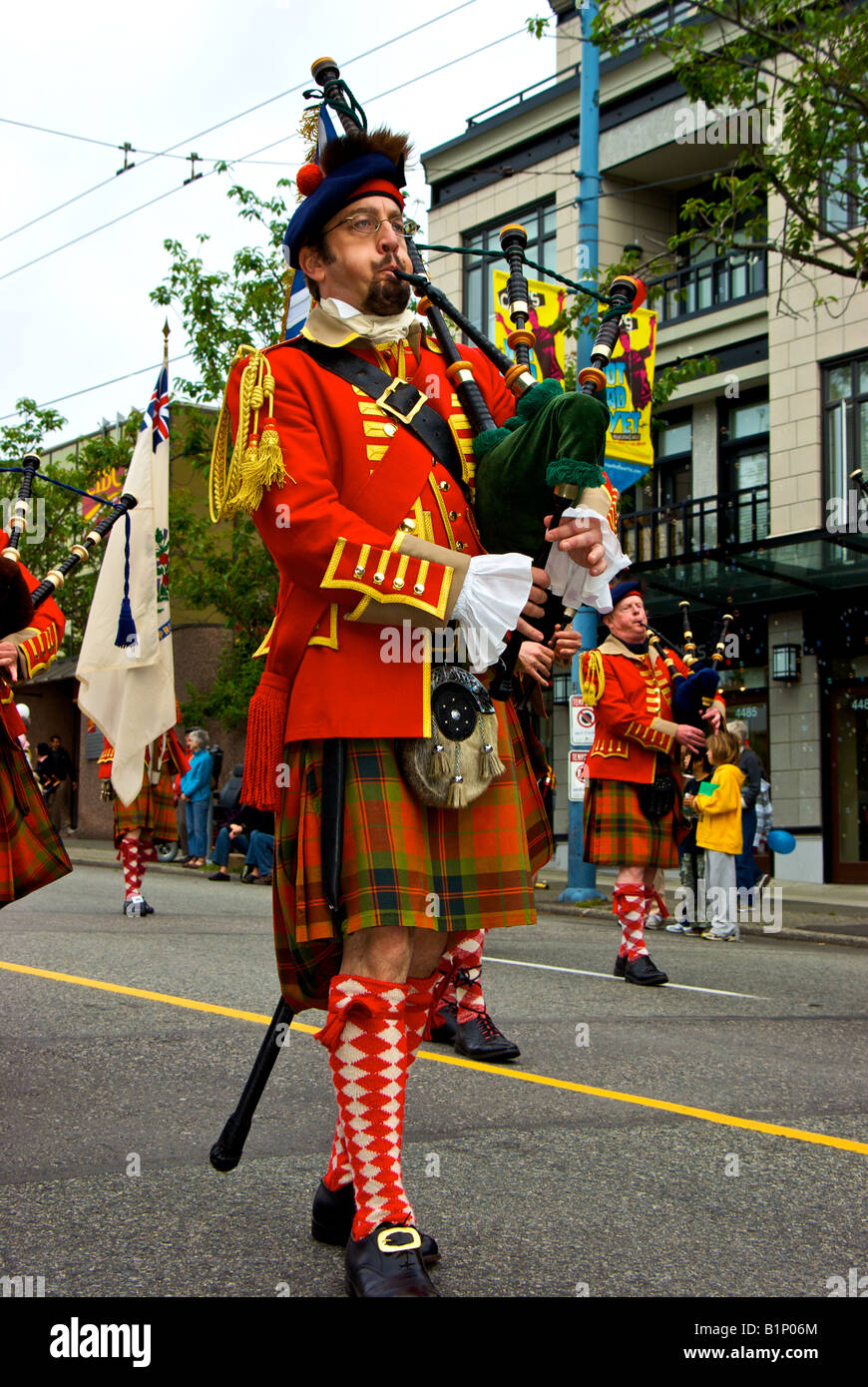 Bag pipe marching band at Vancouver Point Grey Fiesta Day local
