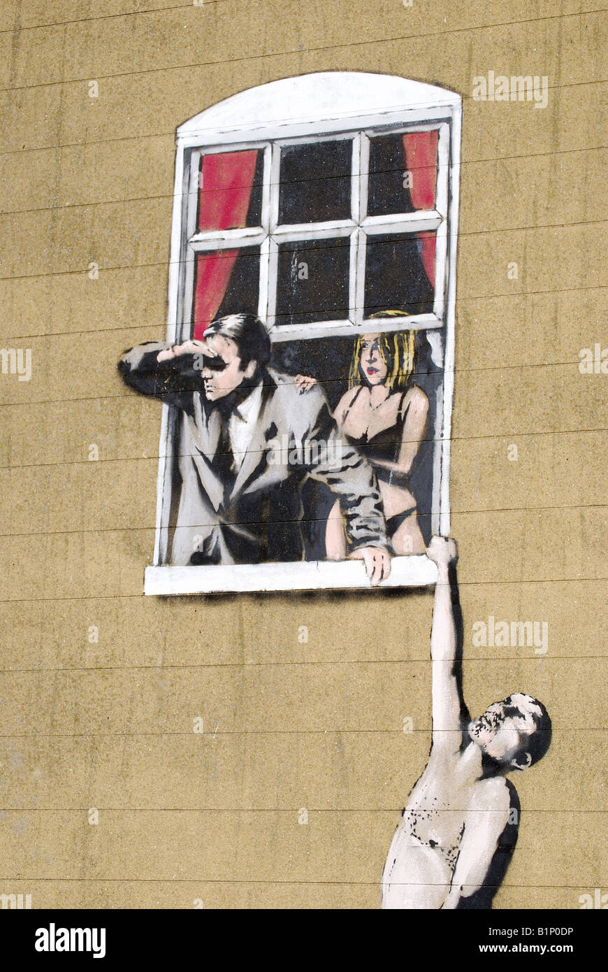 Humourous wall mural, Park Street, Bristol, England, United Kingdom Stock Photo