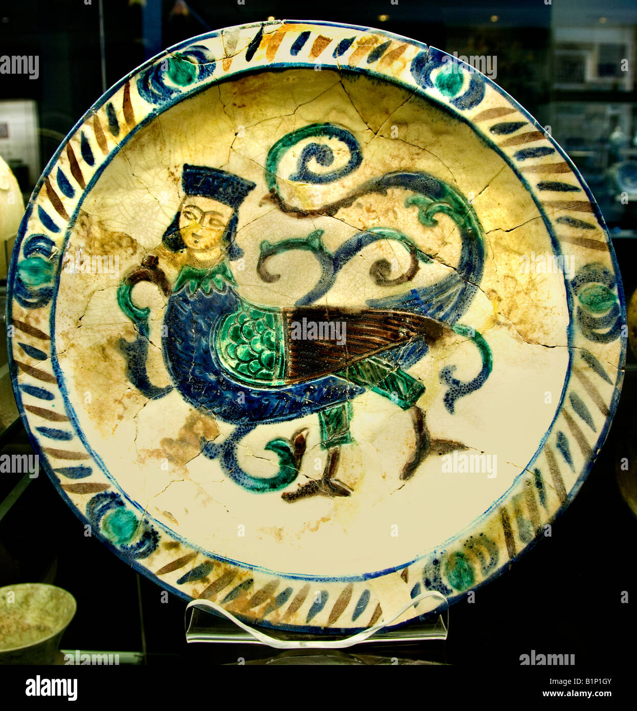 Ceramic northern Syria twelfth century AD 1171 AD Fatimid Egypt Iran Kashan Stock Photo