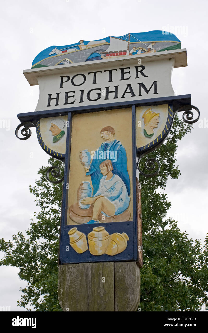 Potter Heigham village sign Norfolk Broads UK Stock Photo Alamy