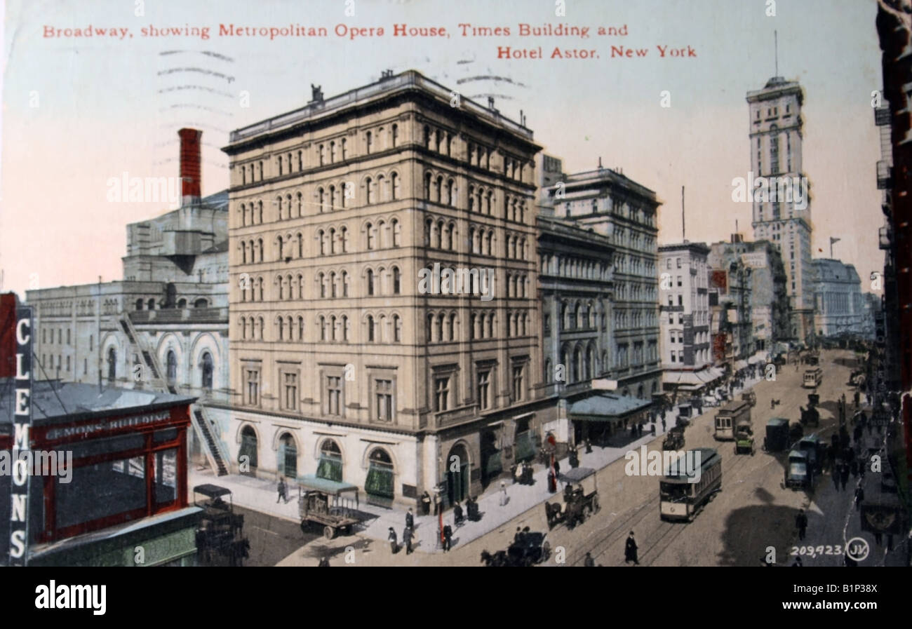 Vintage postcard of Broadway in 1909 Stock Photo Alamy