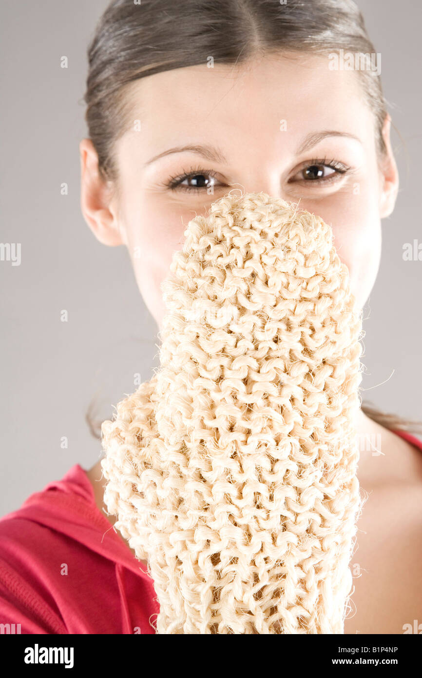 Girl with peeling glove Stock Photo Alamy