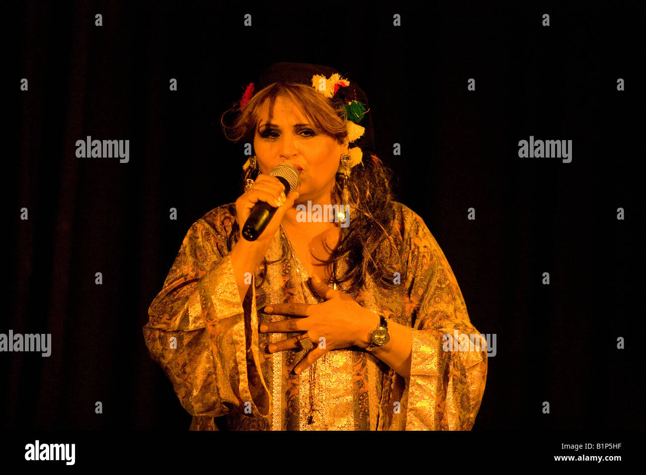 Egytian singer in traditional costume Stock Photo