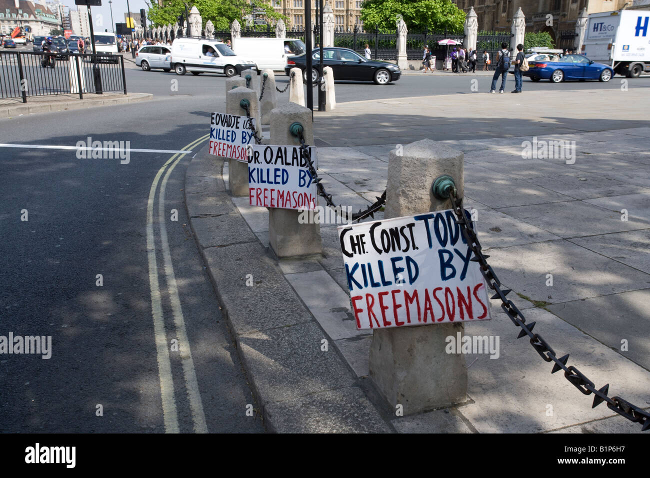 big ben england parliament protest Stock Photo