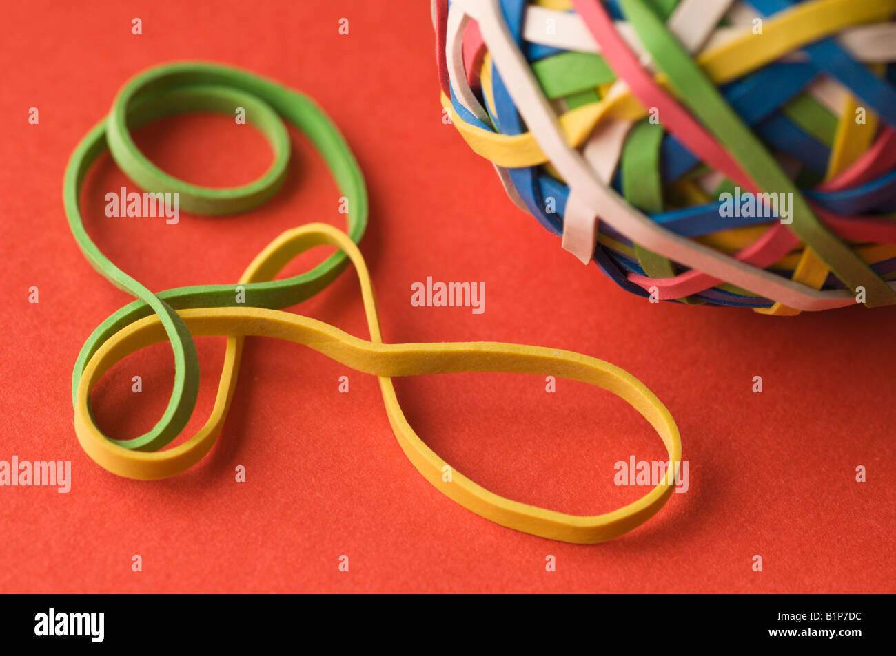 A Ball Of Rubber Elastic Bands Stock Photo Alamy