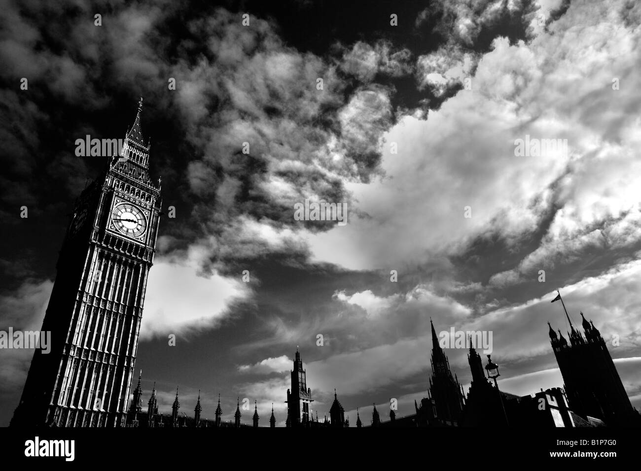 big ben england great britain london london eye thames uk Stock Photo