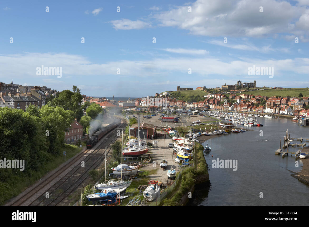 Whitby Fishing Village and River Esk Estuary