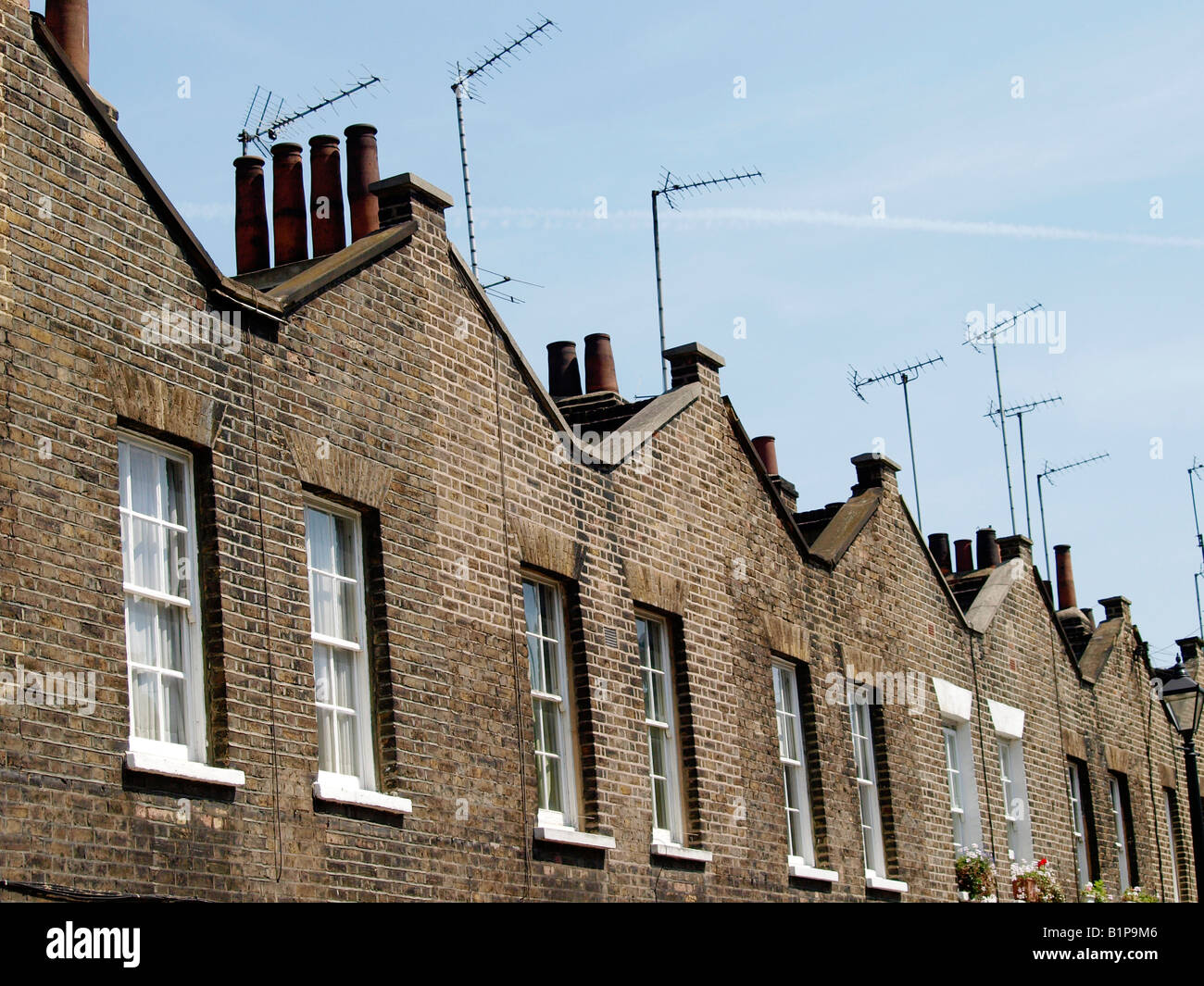 Row of Grade 2 listed terraced houses Roupell Street Waterloo Lambeth London Stock Photo