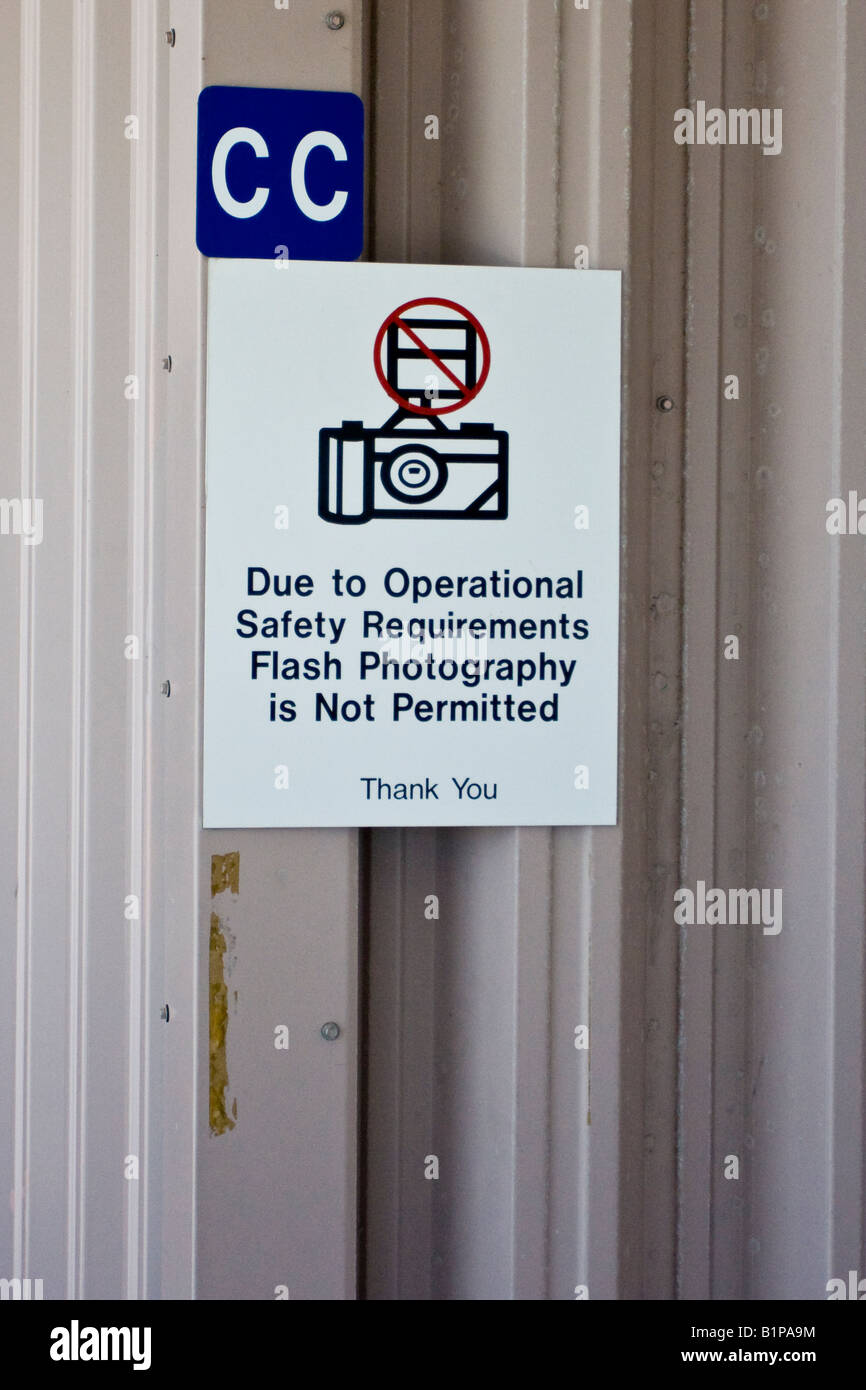 Flash Photography not Permitted Sign Stock Photo