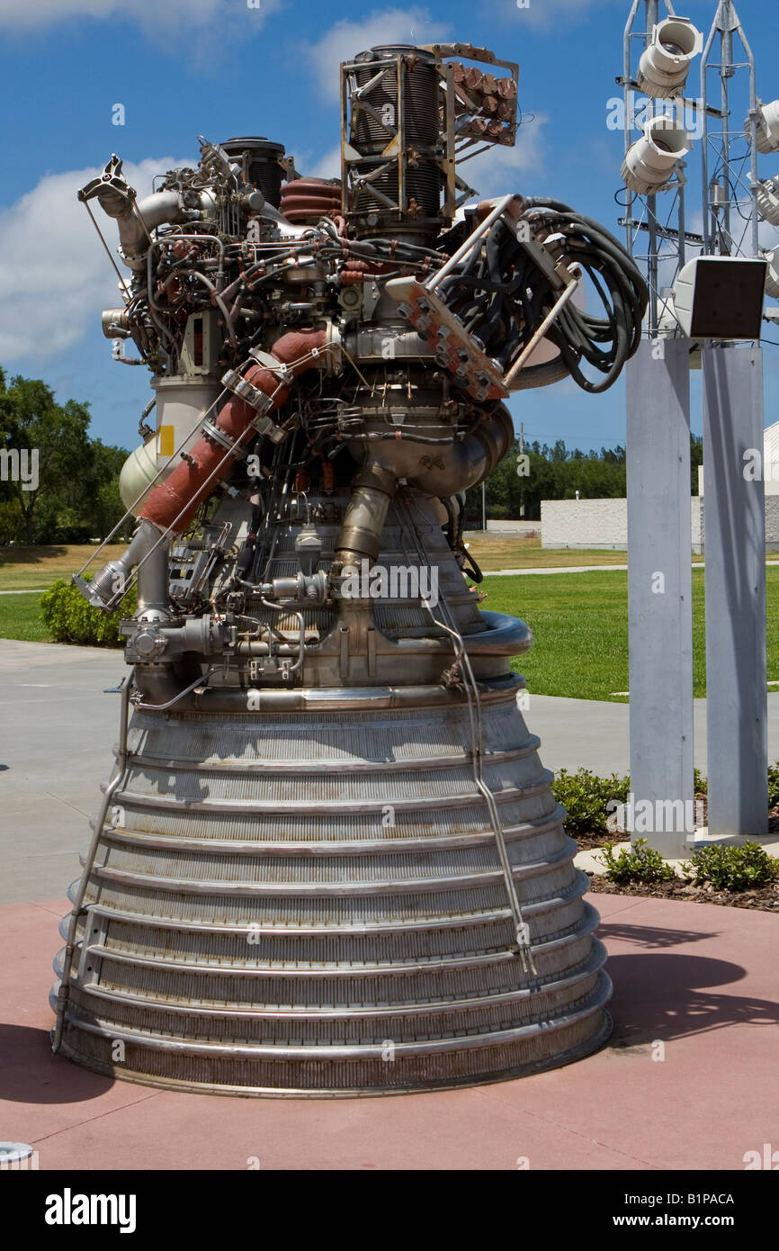 Side View of a Space Shuttle Rocket Motor at the John F Kennedy Space Center in Cape Canaveral Florida USA Stock Photo
