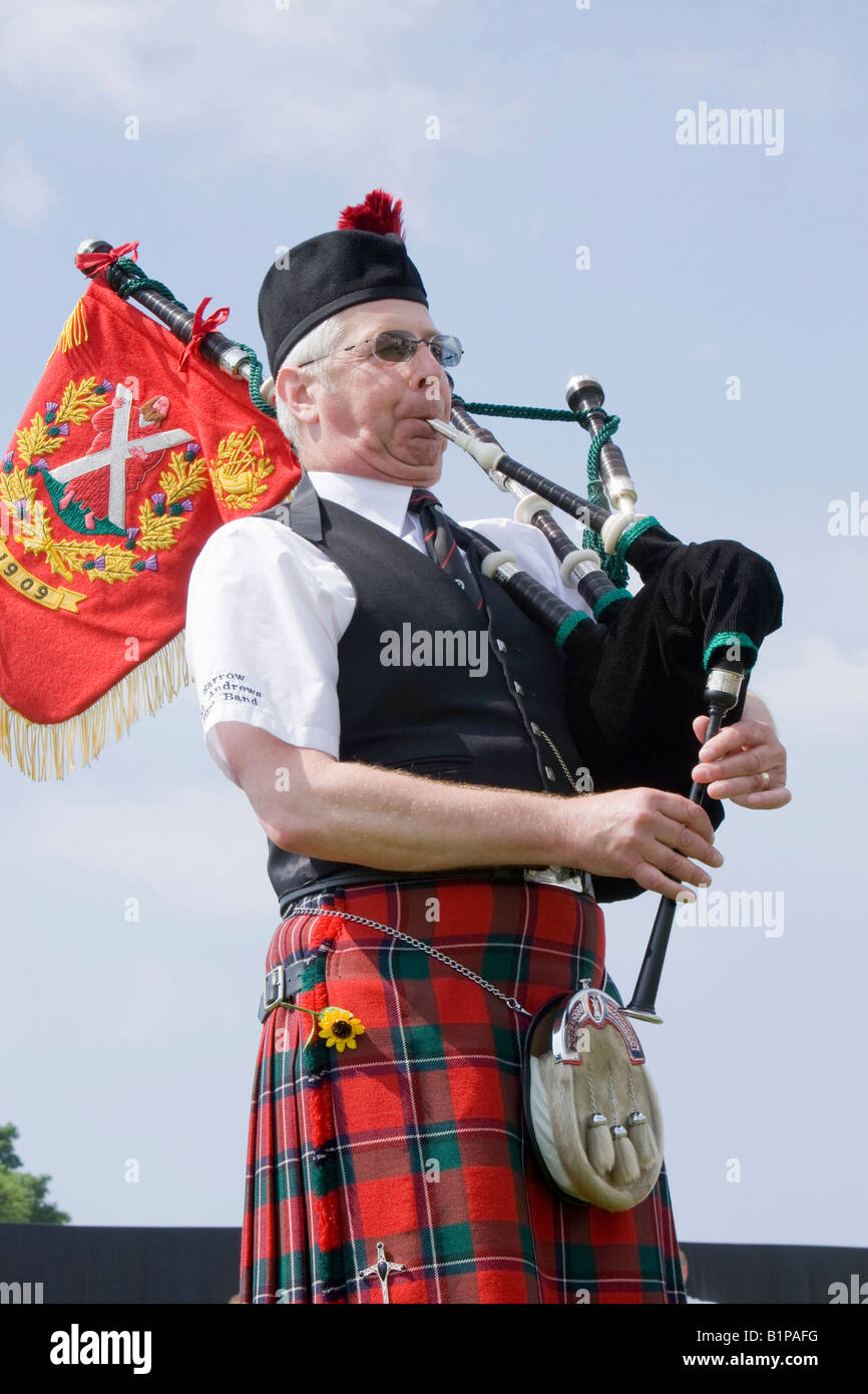 A bag pipe player Stock Photo Alamy