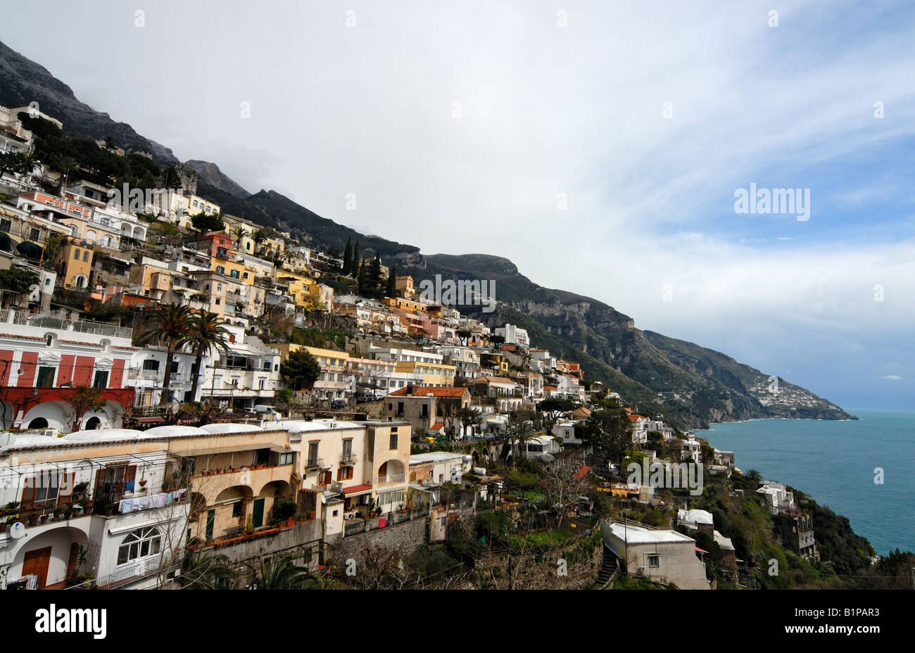 Hill-side Town of Positano on Amalfi Coast, Campania (Italy) Stock Photo