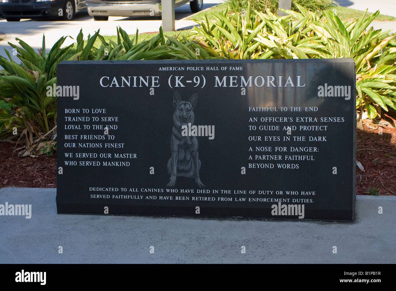 Canine Memorial Sign American Police Hall Of Fame Stock Photo