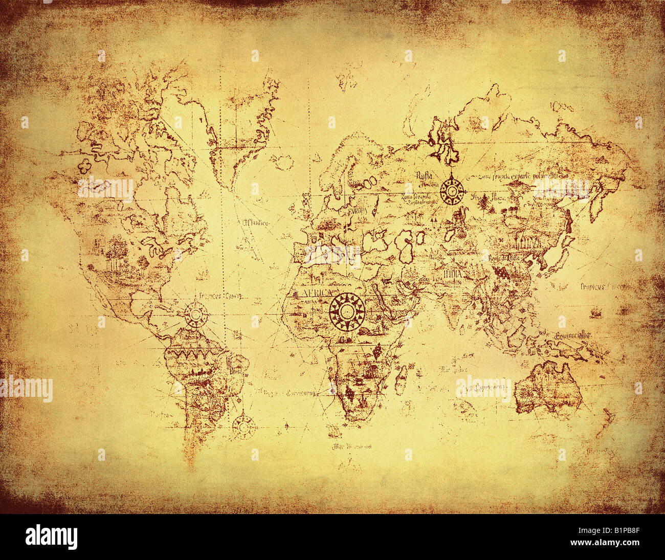 ancient map of the world Stock Photo Alamy