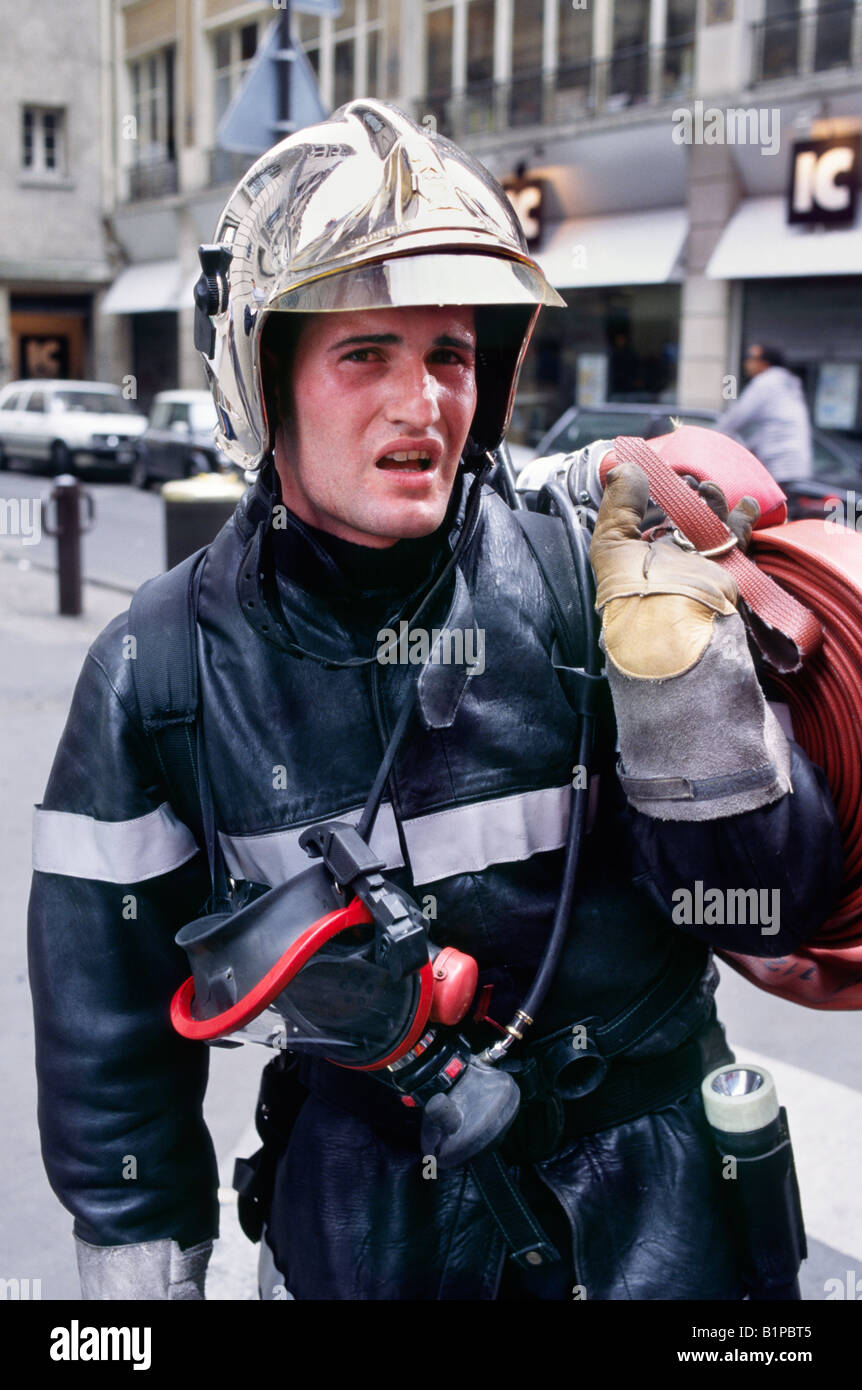 Firefighter, Paris, France Stock Photo - Alamy