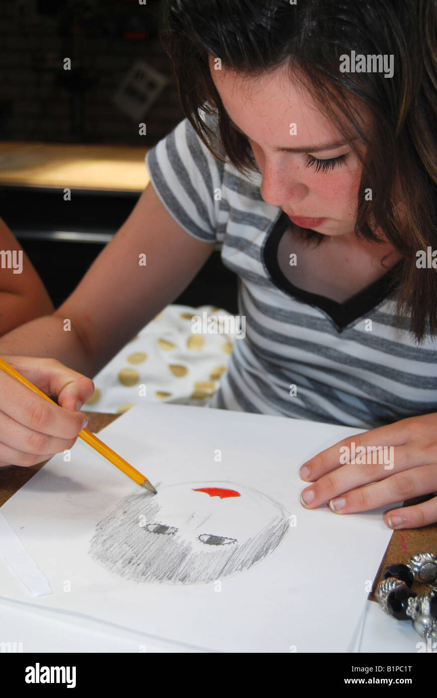 student in drawing class Stock Photo Alamy