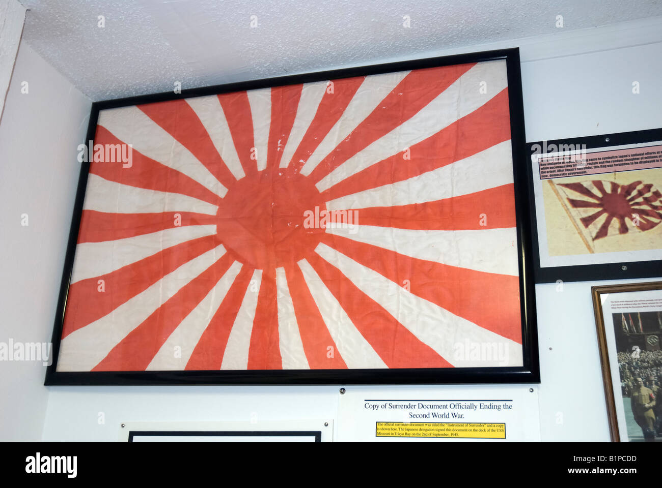 WW 2 Japanese Battle Flag on display at Camp Gordon Johnston World War 2 Museum Carrabelle Florida Stock Photo