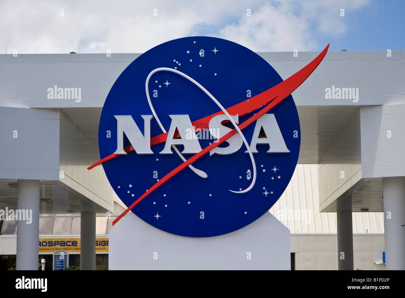 NASA Space Exploration Insignia at the John F Kennedy Space Center Cape Canaveral Florida Stock Photo