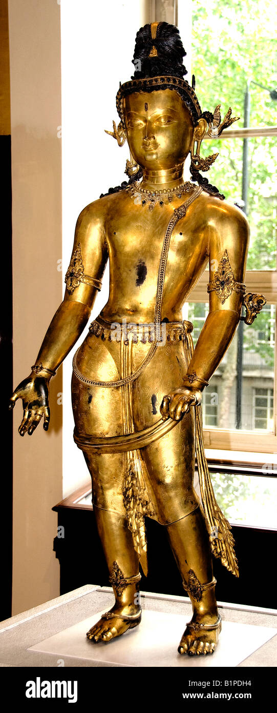 Bodhisattva Avalokiteshvara Nepal 16th century AD saviour Stock Photo