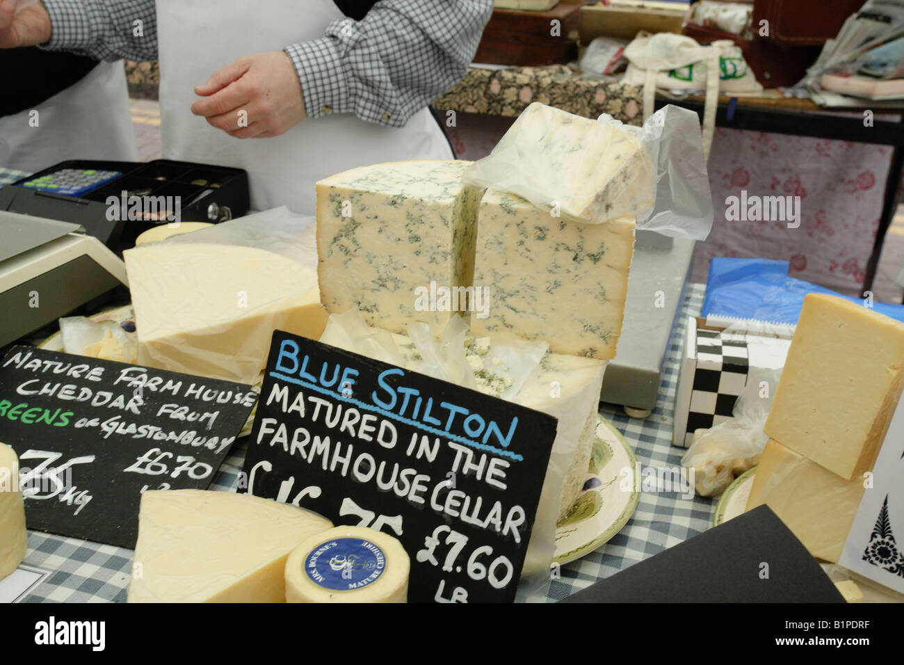 cheese farmers market stilton Stock Photo Alamy
